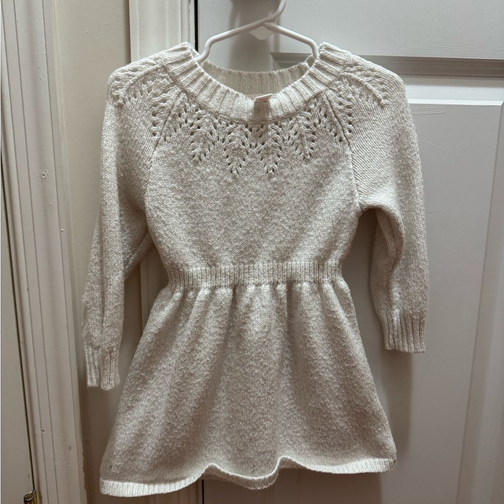 Gently worn Cat & Jack Cream Knit Kids Dress
